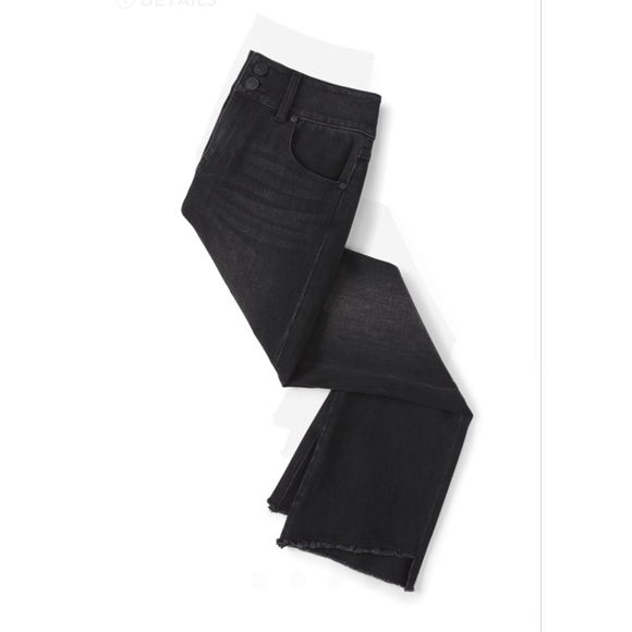 CAbi High-Low Crop #4519 Black Crop Jean Size 10 EUC - Picture 2 of 9